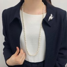 アコヤ本真珠　バロックパールロングネックレス　　7-7.5mm　ホワイト　約80cm