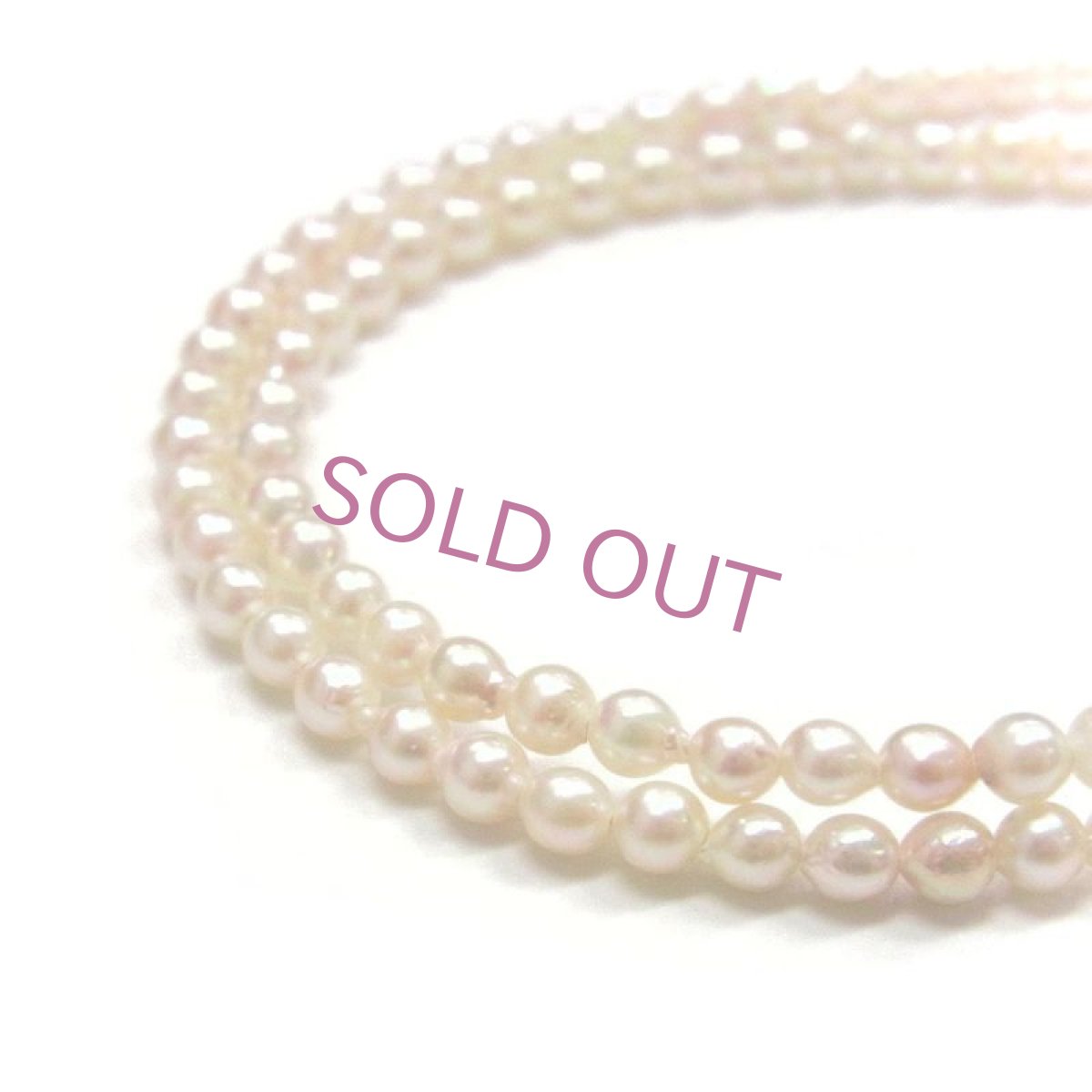 アコヤ真珠 ベビーパールロングネックレス 3-3.5mm 80cm セミラウンド 受注品