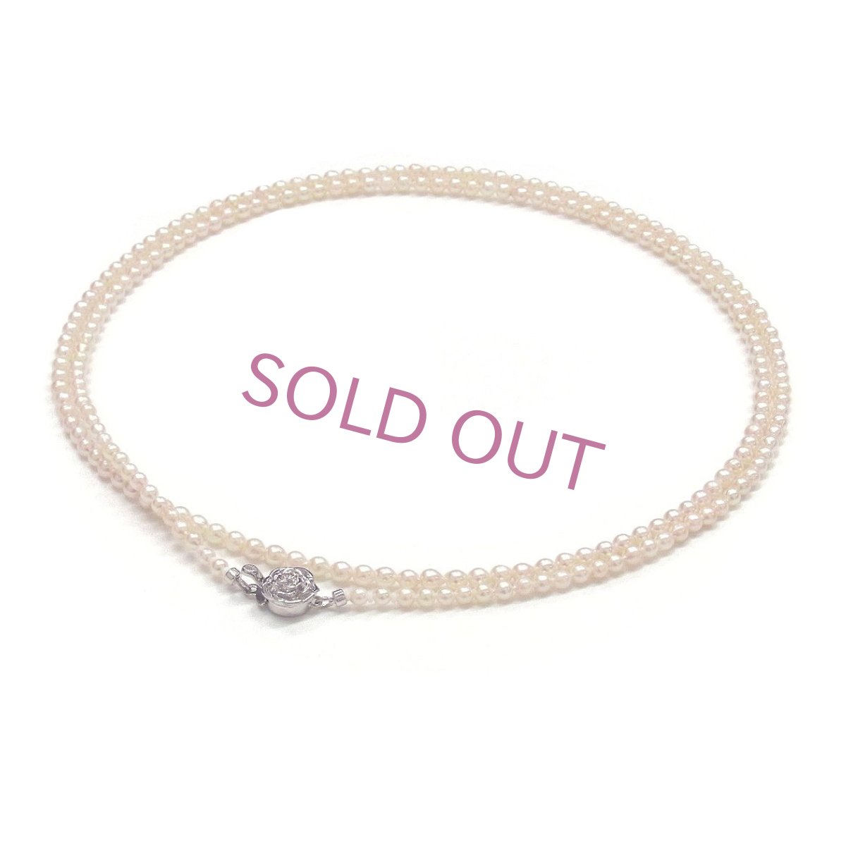 アコヤ真珠 ベビーパールロングネックレス 3-3.5mm 80cm セミラウンド 受注品