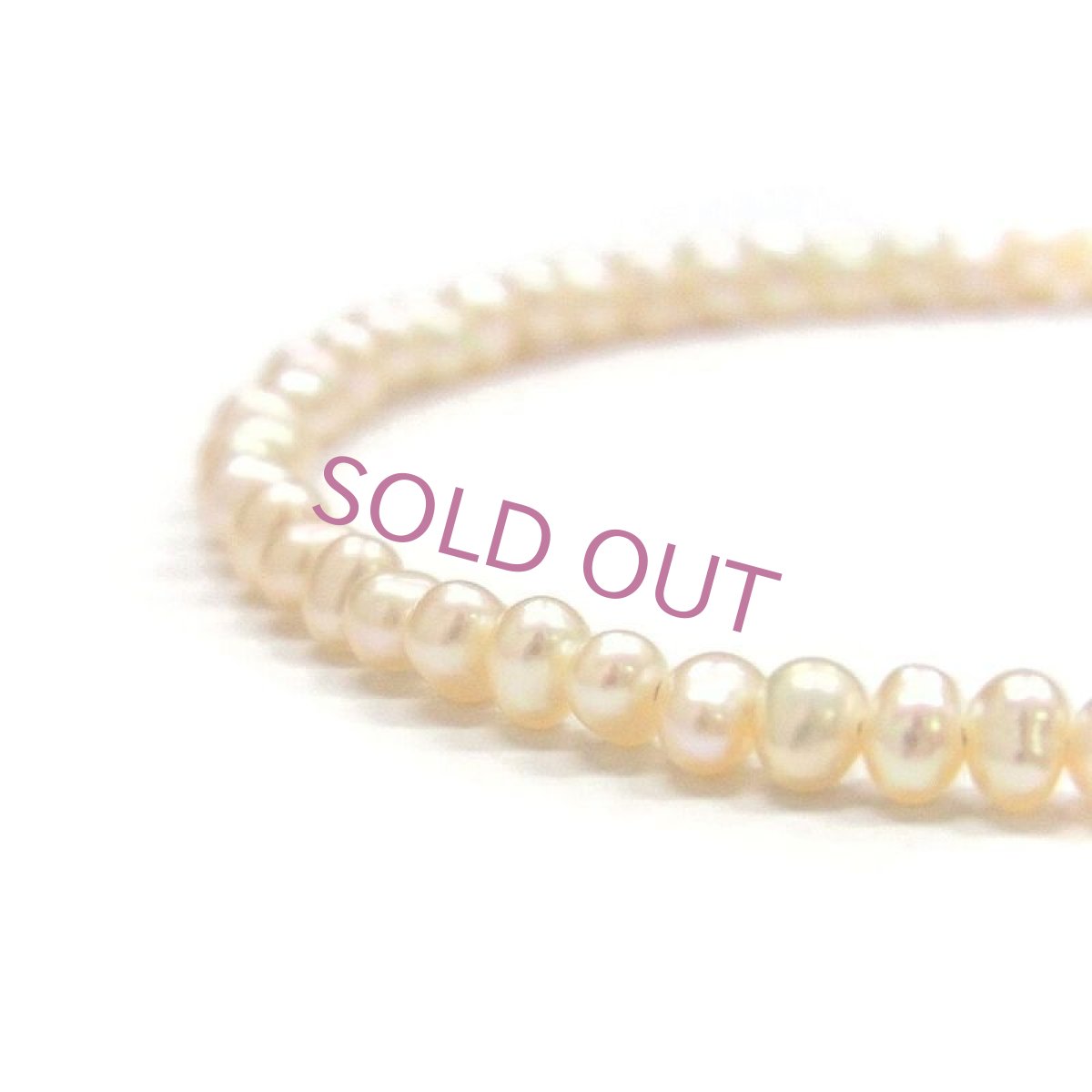 淡水真珠 ベビーパールネックレス 2.5-3mm オレンジ 40cm アジャスター付き SV925製　