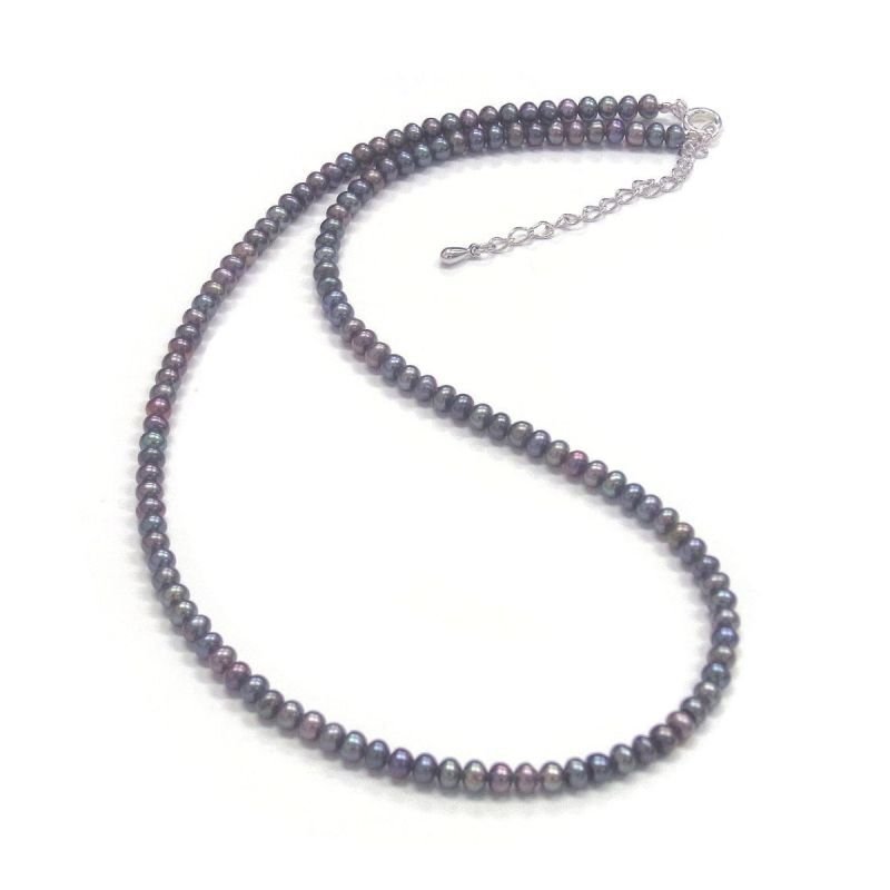 淡水真珠 ベビーパールネックレス ブラック 2.5-3mm アジャスターつき