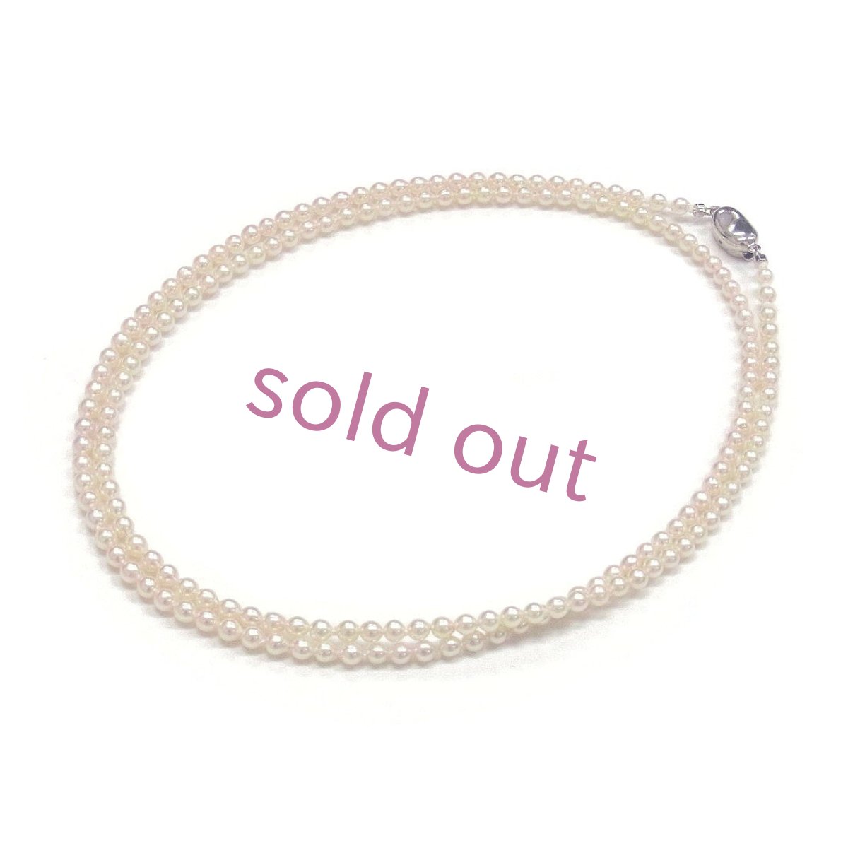 アコヤ真珠 ベビーパールロングネックレス 3-3.5mm 約70cm セミラウンド