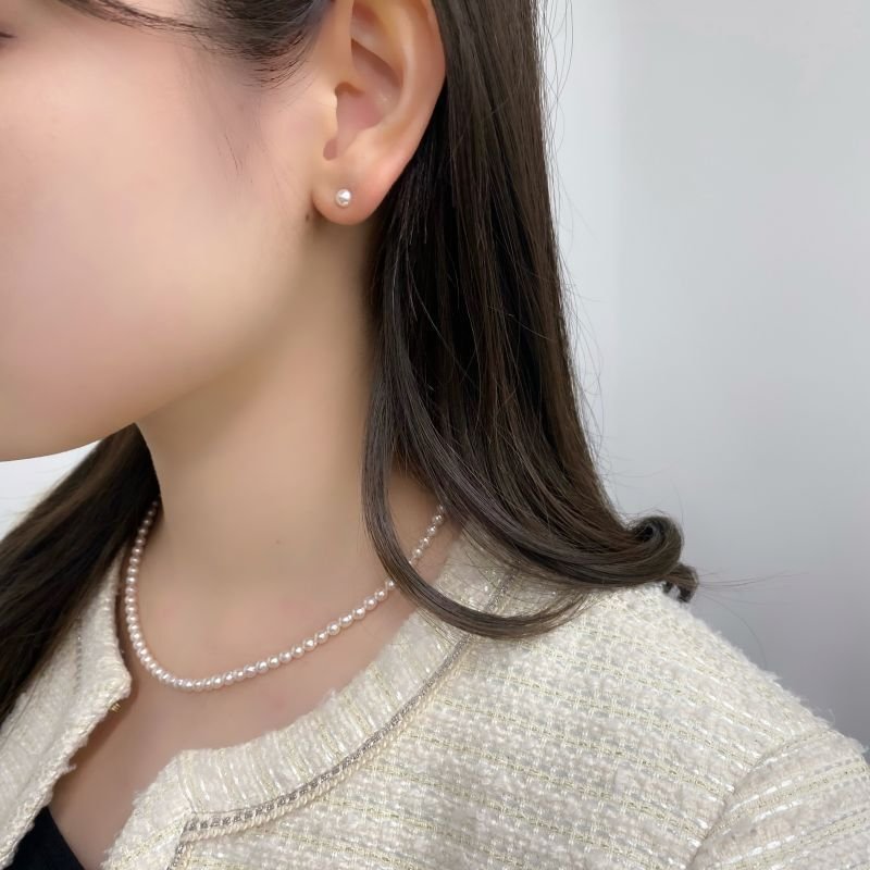 アコヤ真珠 ベビーパールピアス イヤリング 4-4.5mm ホワイト