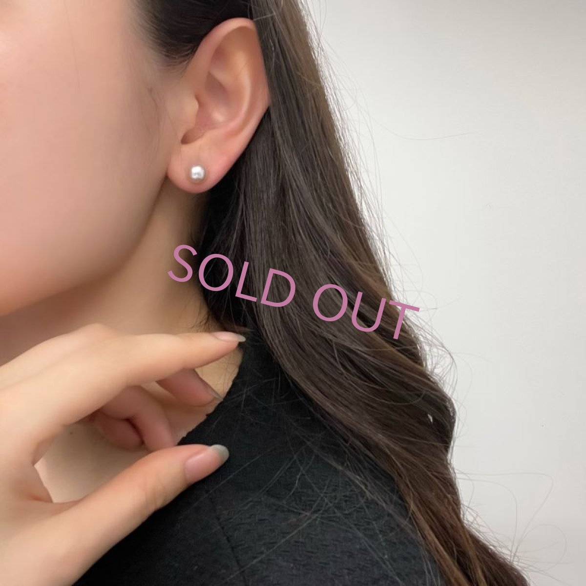 画像6: 淡水真珠 ボタンシェイプパールピアス イヤリング 7.5-8ｍｍ ピンク  SV925製 K14WG (6)