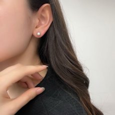 画像6: 淡水真珠 ボタンシェイプパールピアス イヤリング 7.5-8ｍｍ ピンク  SV925製 K14WG (6)