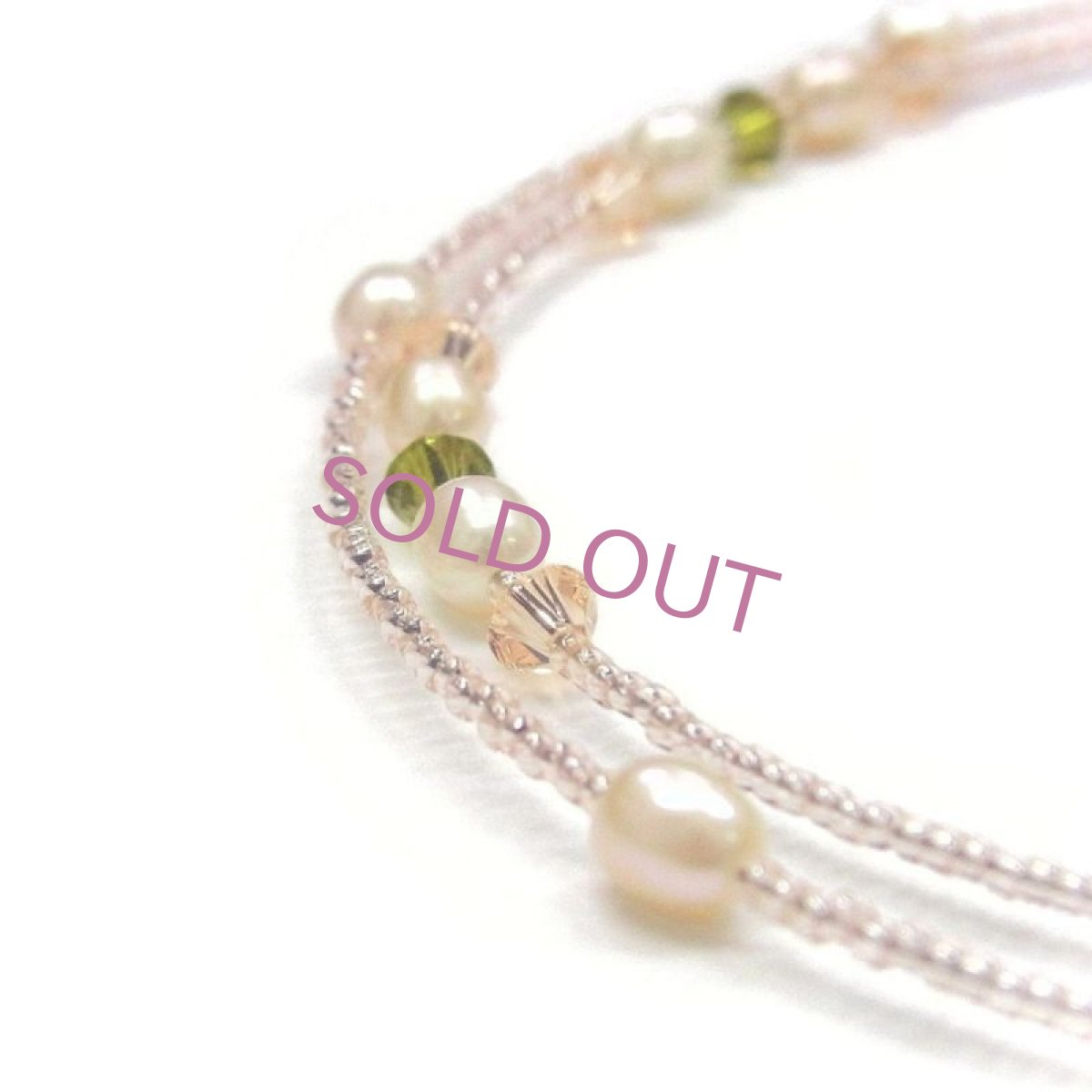 2wayパールメガネチェーン ネックレス 淡水真珠 4-5mm ライス型 スワロフスキー オレンジ グリーン ネコポス配達