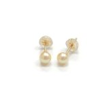 アコヤ真珠 パールピアス イヤリング 6.5-7mm ゴールド