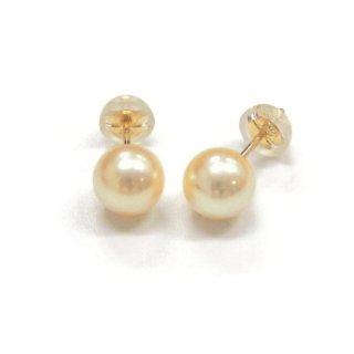 アコヤ真珠 パールピアス イヤリング 8-8.5ｍｍ ゴールド ラウンド K18YG イヤリング SV925