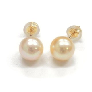 アコヤ真珠 パールピアス イヤリング 8.5-9mm ゴールド