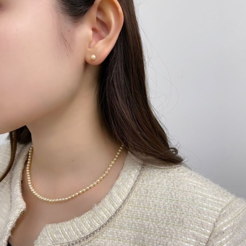 アコヤ真珠 ベビーパールピアス イヤリング 5-5.5mm ゴールド