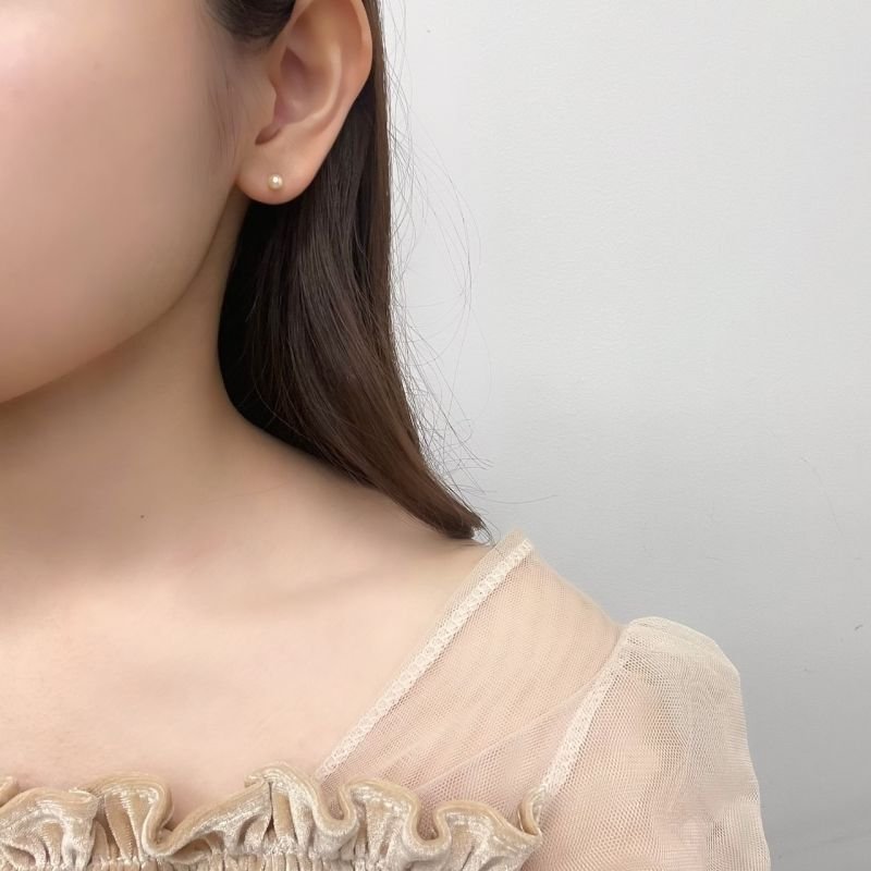 アコヤ真珠 ベビーパールピアス イヤリング 4-4.5mm ゴールド
