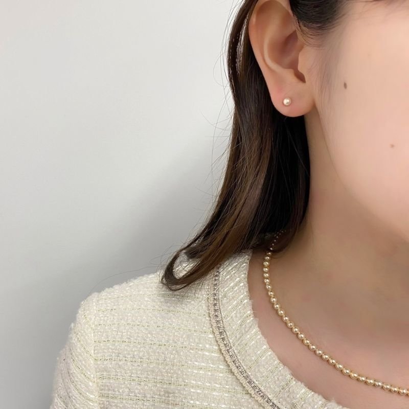 アコヤ真珠 ベビーパールピアス イヤリング 3.5-4mm ゴールド