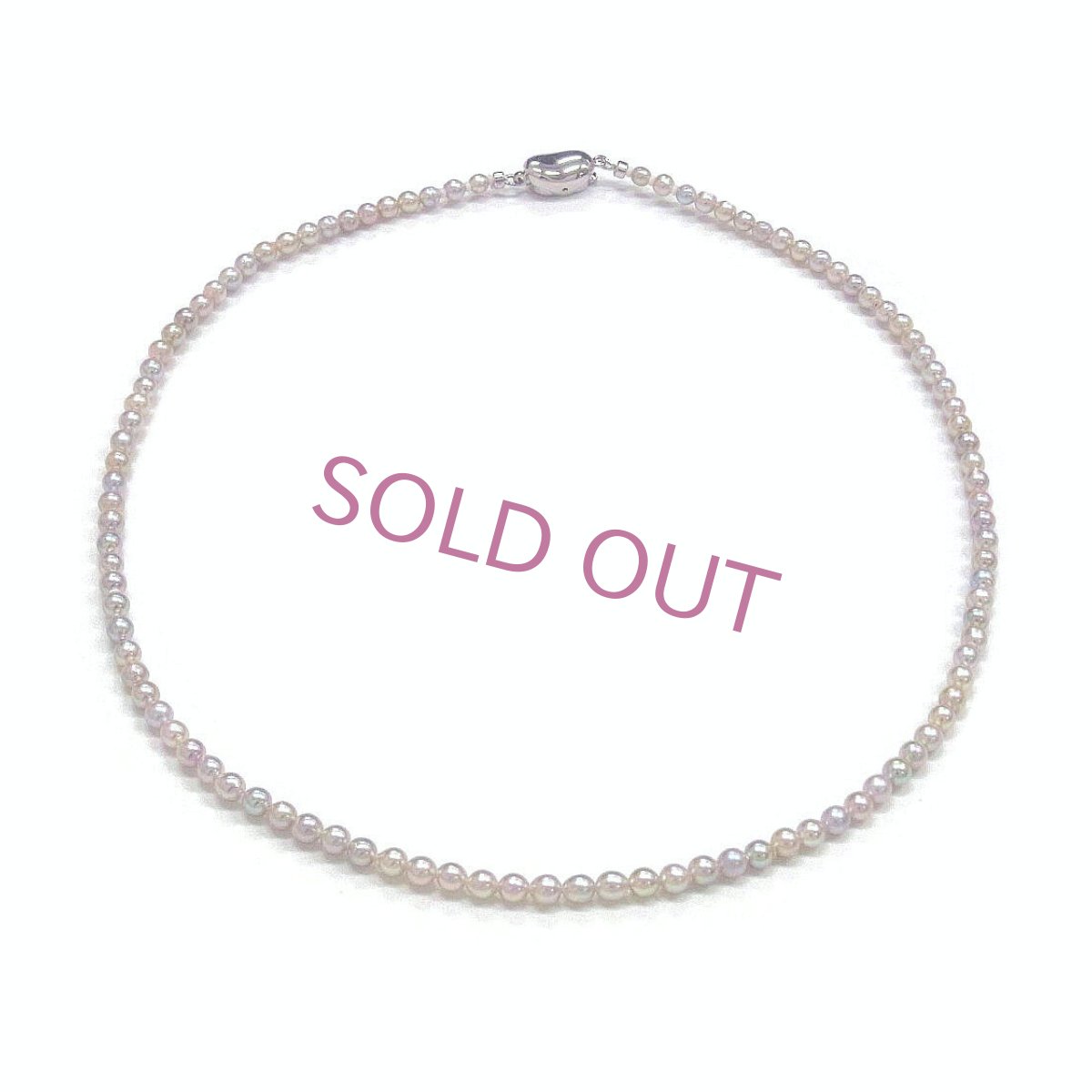アコヤ真珠 ベビーパールネックレス  ナチュラルグレー 3.5-4mm 無調色 セミラウンド 約42cm