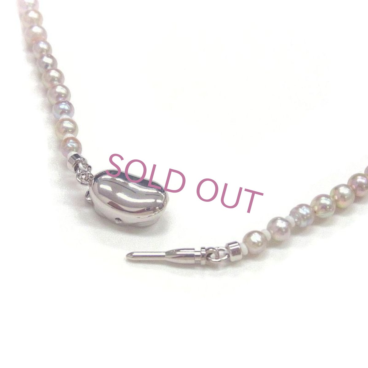 アコヤ真珠 ベビーパールネックレス  ナチュラルグレー 3.5-4mm 無調色 セミラウンド 約42cm