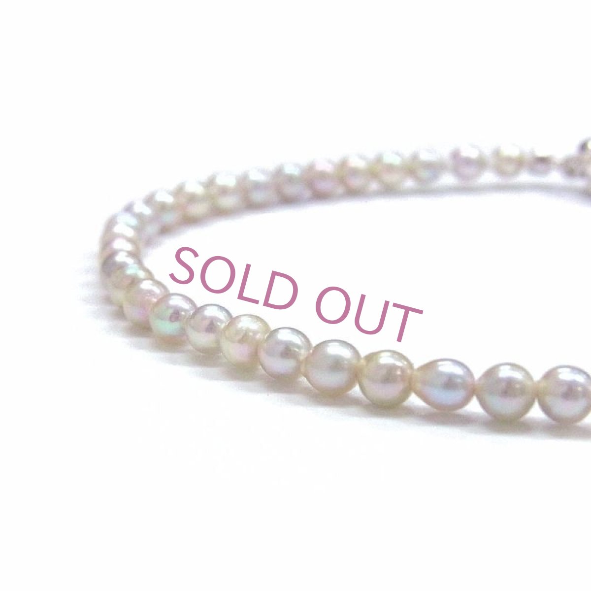 アコヤ真珠 ベビーパールネックレス  ナチュラルグレー 3.5-4mm 無調色 セミラウンド 約42cm