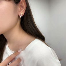 アコヤ真珠 3連パールピアス ホワイト イエロー 6-6.5ｍｍ グレー 6.5-7mm バロック型  K14WG