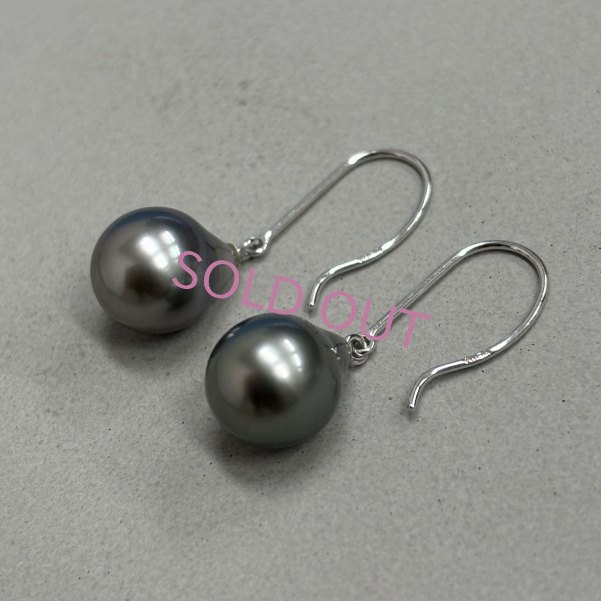 画像3: 黒蝶真珠 フックパールピアス  8.75-9ｍｍ ドロップ型 ブラック K14WG (3)