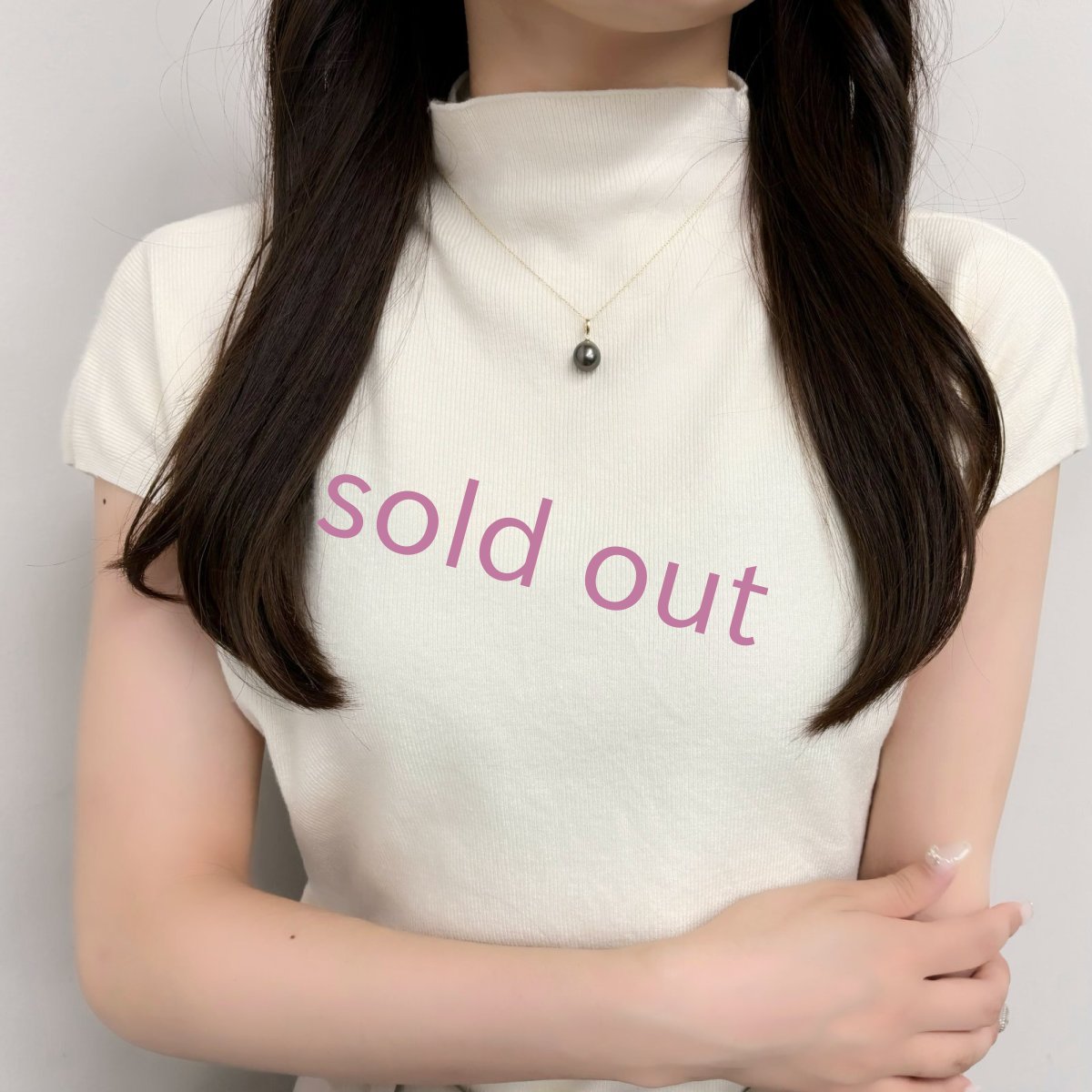 黒蝶真珠 パールペンダント 10.26mm ブラック セミラウンド K18YG 45cm スライド式アジャスター G.I.A宝石鑑定士真珠保証書付き