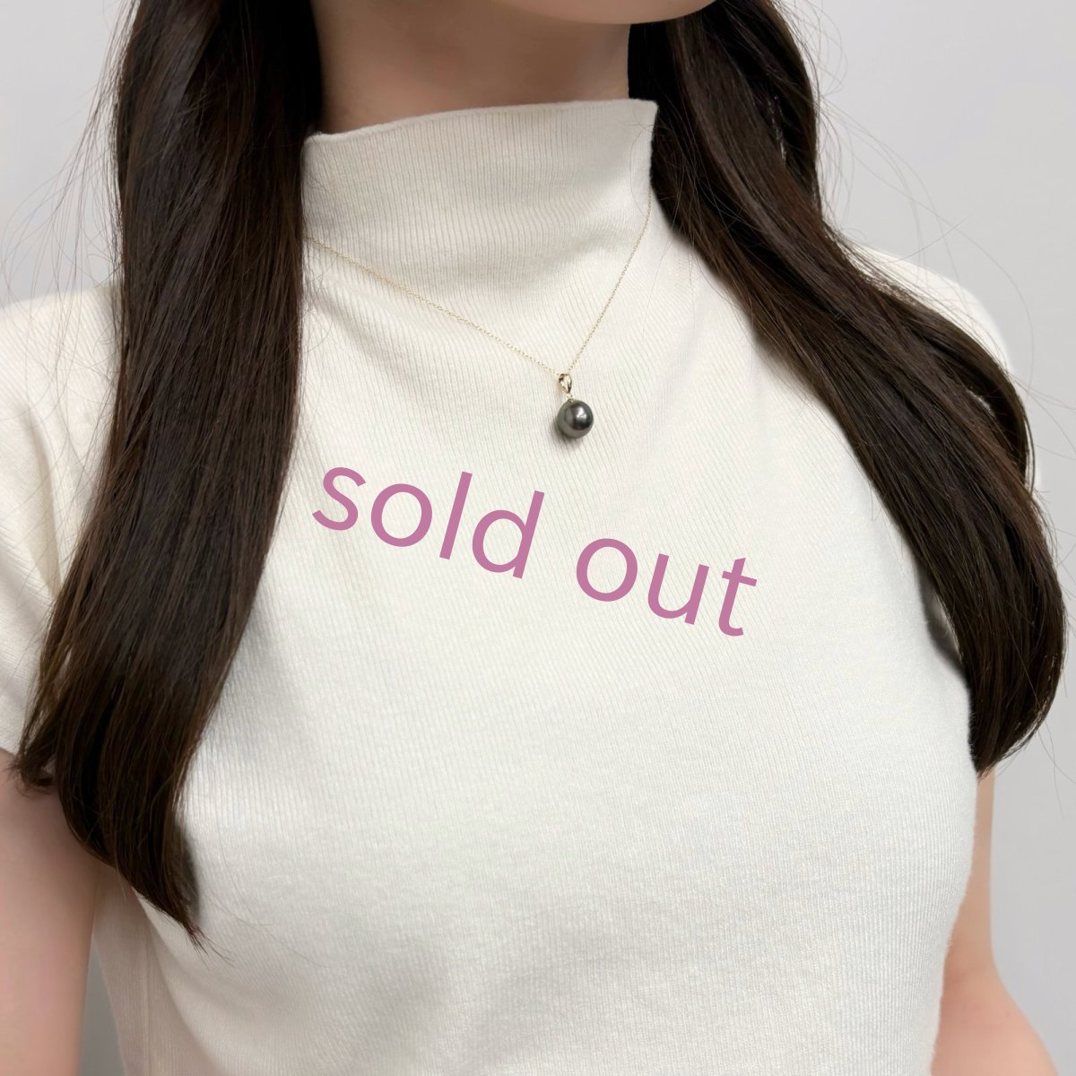 黒蝶真珠 パールペンダント 10.26mm ブラック セミラウンド K18YG 45cm スライド式アジャスター G.I.A宝石鑑定士真珠保証書付き