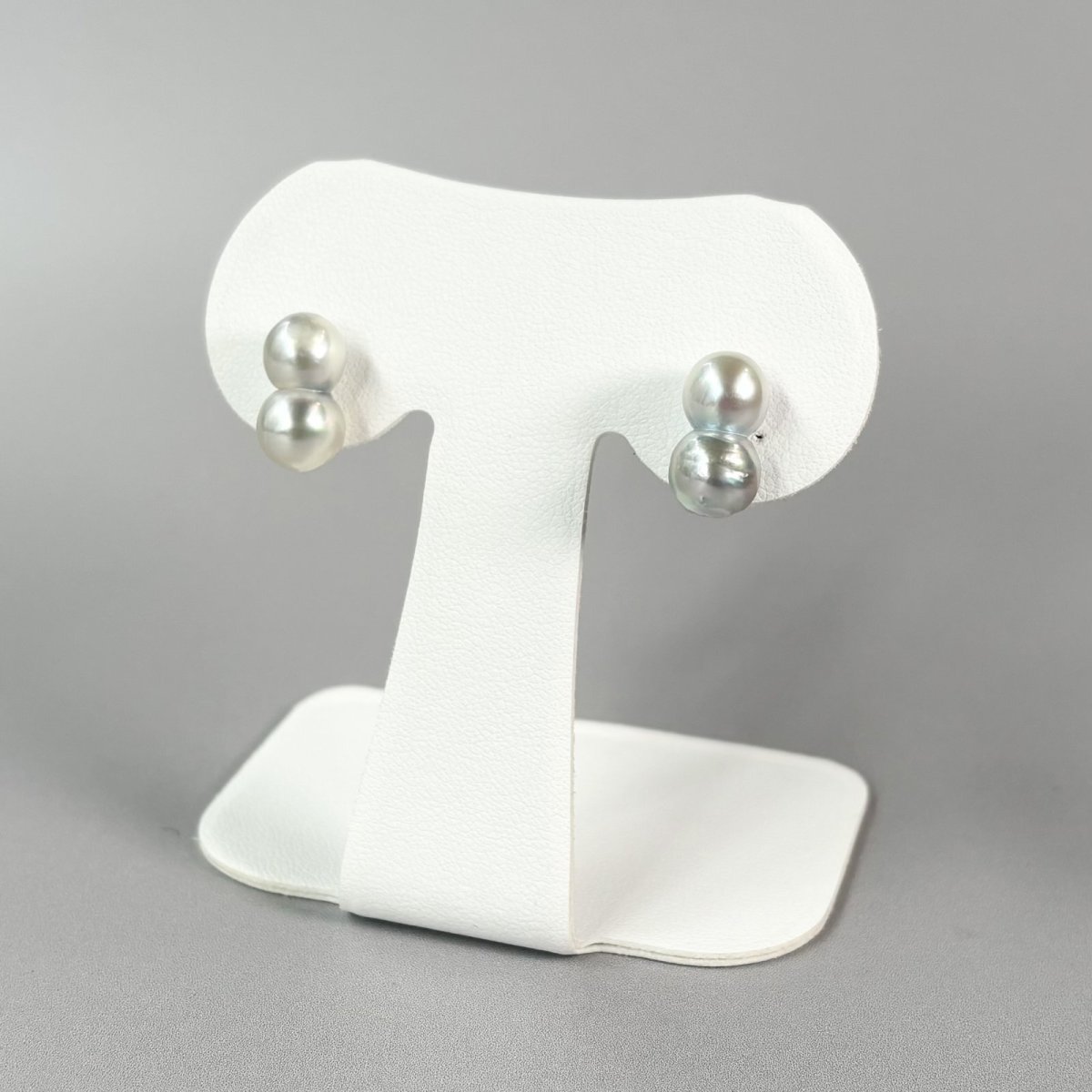 アコヤ真珠 ツインパールピアス 8-9mm ナチュラルグレー 無調色 K14WG