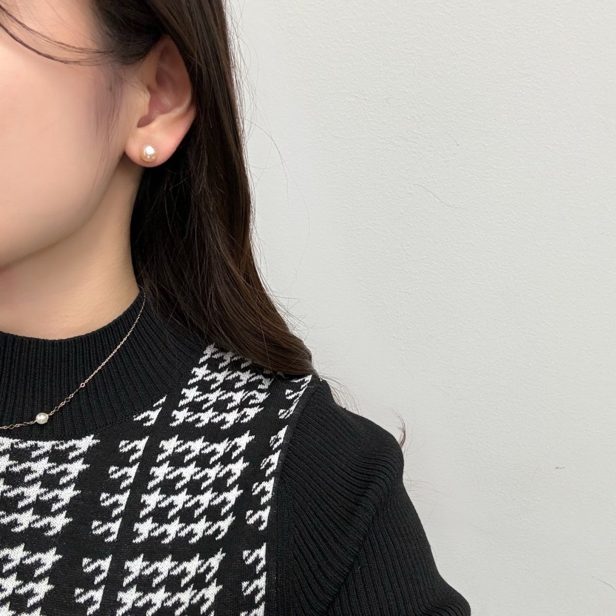 画像7: 淡水真珠 ボタンシェイプパールピアス イヤリング 7.5-8mm オレンジ  SV925製　K18YG (7)