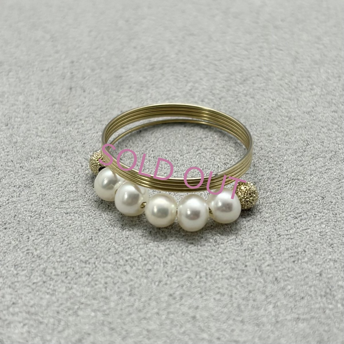 淡水真珠 パールリング 4-4.5mm ホワイト オフラウンド ブラス製 13-14号