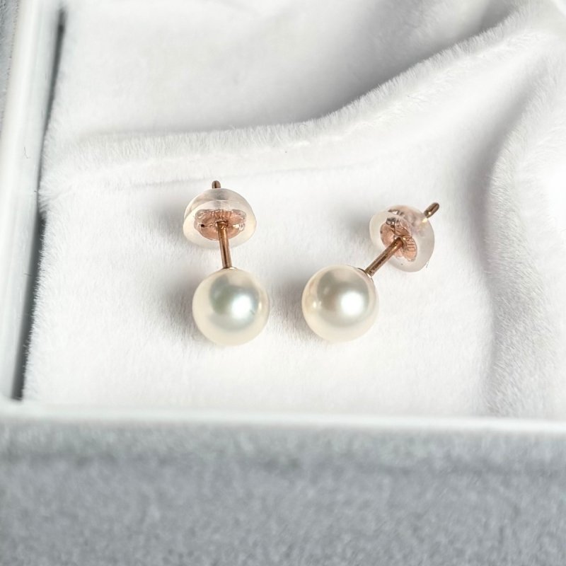 アコヤ真珠 一粒ペンダントセット ピアス 5-5.5mm ラウンド ホワイト