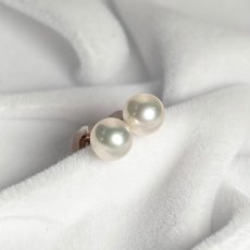 画像6: アコヤ真珠 一粒ペンダントセット ピアス 5-5.5ｍｍ ラウンド ホワイト K10PG 45cm アズキチェーン スライド式アジャスター (6)