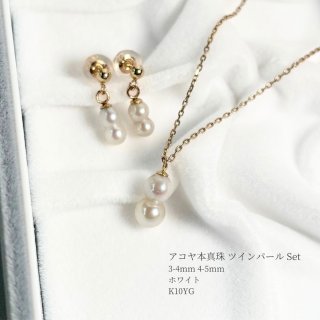 あこや真珠 ふたごパール イヤリング ピアス AKOYA TWIN PEARL