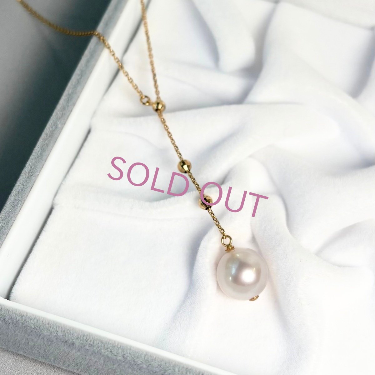 アコヤ真珠 Y字スライドパールネックレス 9.5-10ｍｍ ホワイト ラウンド K18YG 約50cm スライド式アジャスター