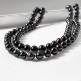 アコヤ黒真珠 ブラックパールネックレス 6.5-7mm ラウンド