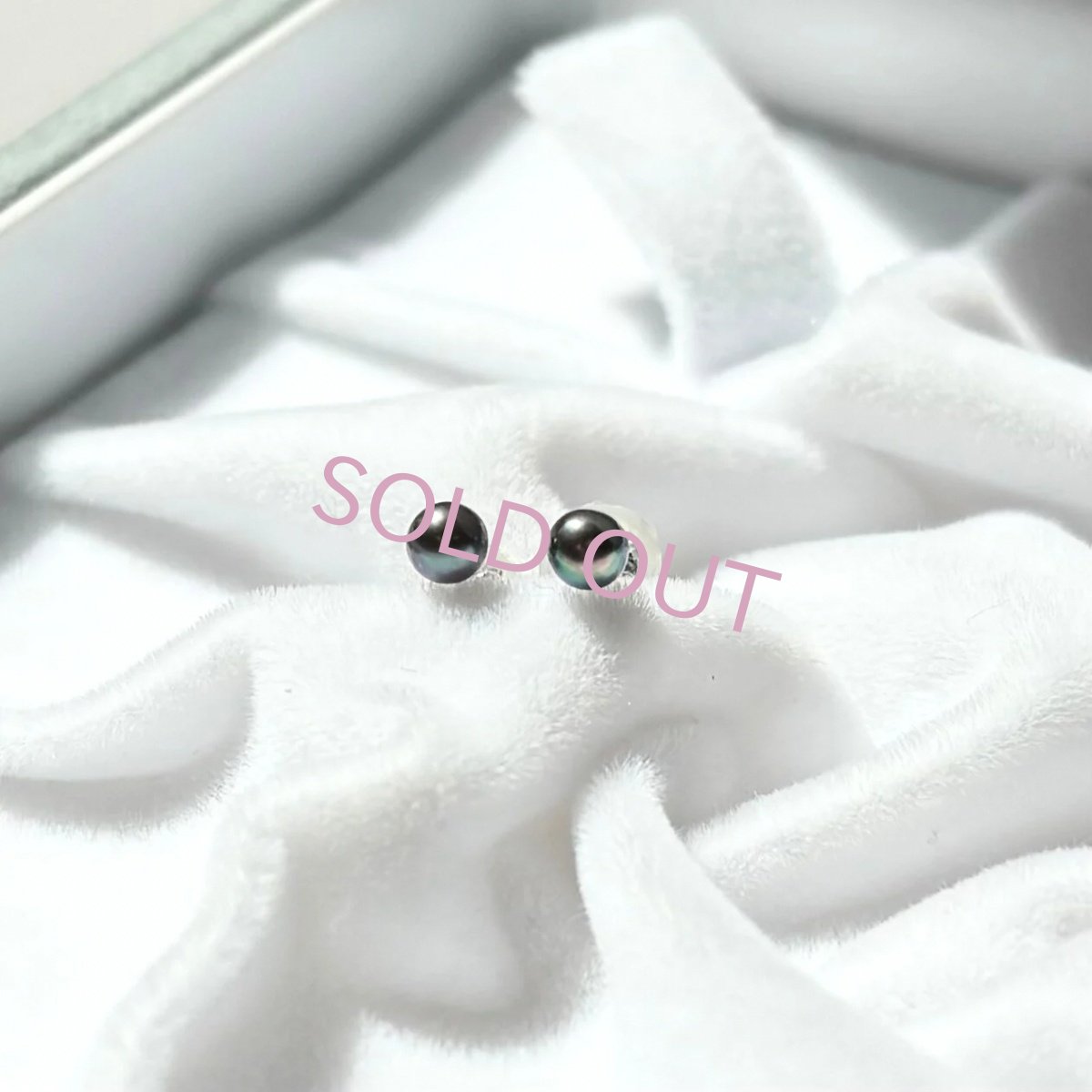 画像1: アコヤ黒真珠 ベビーパールピアス イヤリング 3-3.5ｍｍ ブラック ラウンド K14WG SV ユニセックス (1)