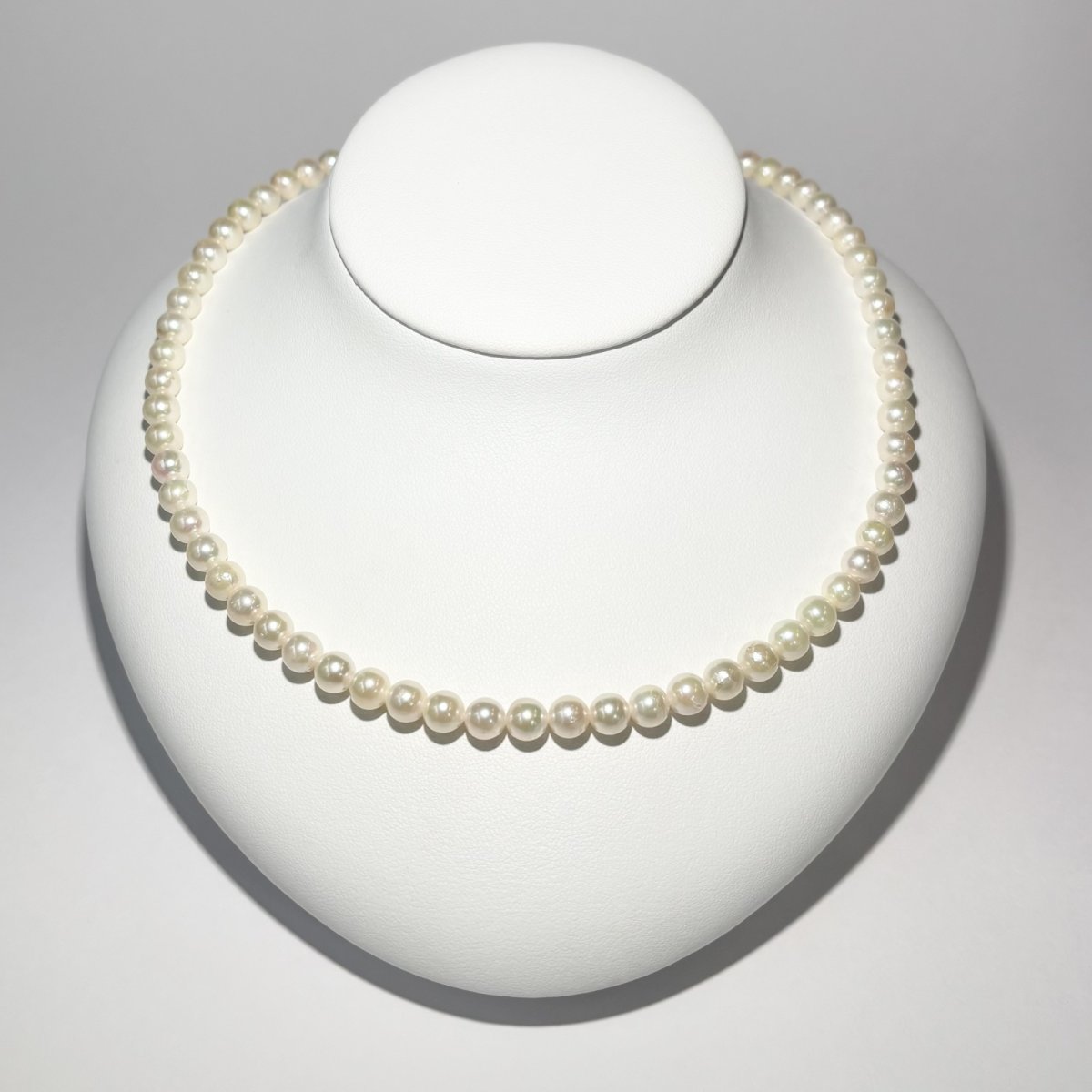 画像3: アコヤ真珠 パールネックレス ホワイト 6-6.5mm ラウンド 約42cm GIA宝石鑑定士保証書付き (3)