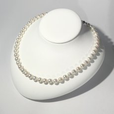 画像3: アコヤ真珠 パールネックレス ホワイト 7.5-8mm セミラウンド バロック 約45cｍ GIA宝石鑑定士保証書 パールクロス付き (3)