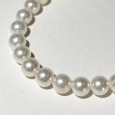 画像1: アコヤ真珠 パールネックレス 6-6.5mm ホワイト ラウンド 約42.5cm GIA宝石鑑定士保証書 パールクロスつき 1点物 (1)