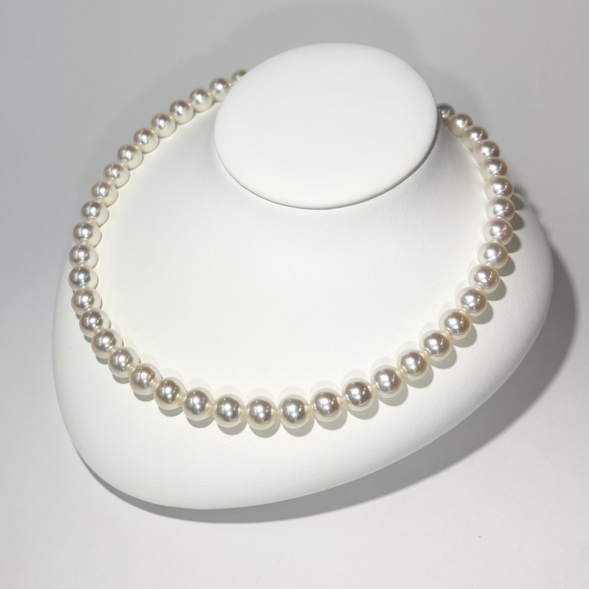 画像4: ランク上 アコヤ真珠 パールネックレス 9-9.5mm ホワイトピンク系 GIA宝石鑑定士保証書 パールクロスつき 1点もの (4)