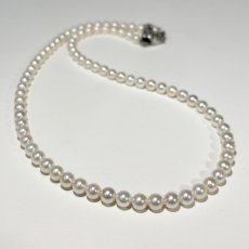 画像2: アコヤ真珠 ベビーパールネックレス 5-5.5mm  ホワイト シルバー製 約42cm GIA宝石鑑定士保証書 真珠クロス付き (2)