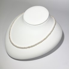 画像4: アコヤ真珠 ベビーパールネックレス  3.5-4mm ホワイト セミラウンド 約42cｍ GIA宝石鑑定士保証書つき　 (4)