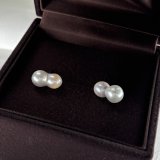 SV あこや真珠 ナチュラル 変形 ツイン ピアス 約12×5～7mm 本真珠 ツインパール アコヤ真珠 双子の真珠