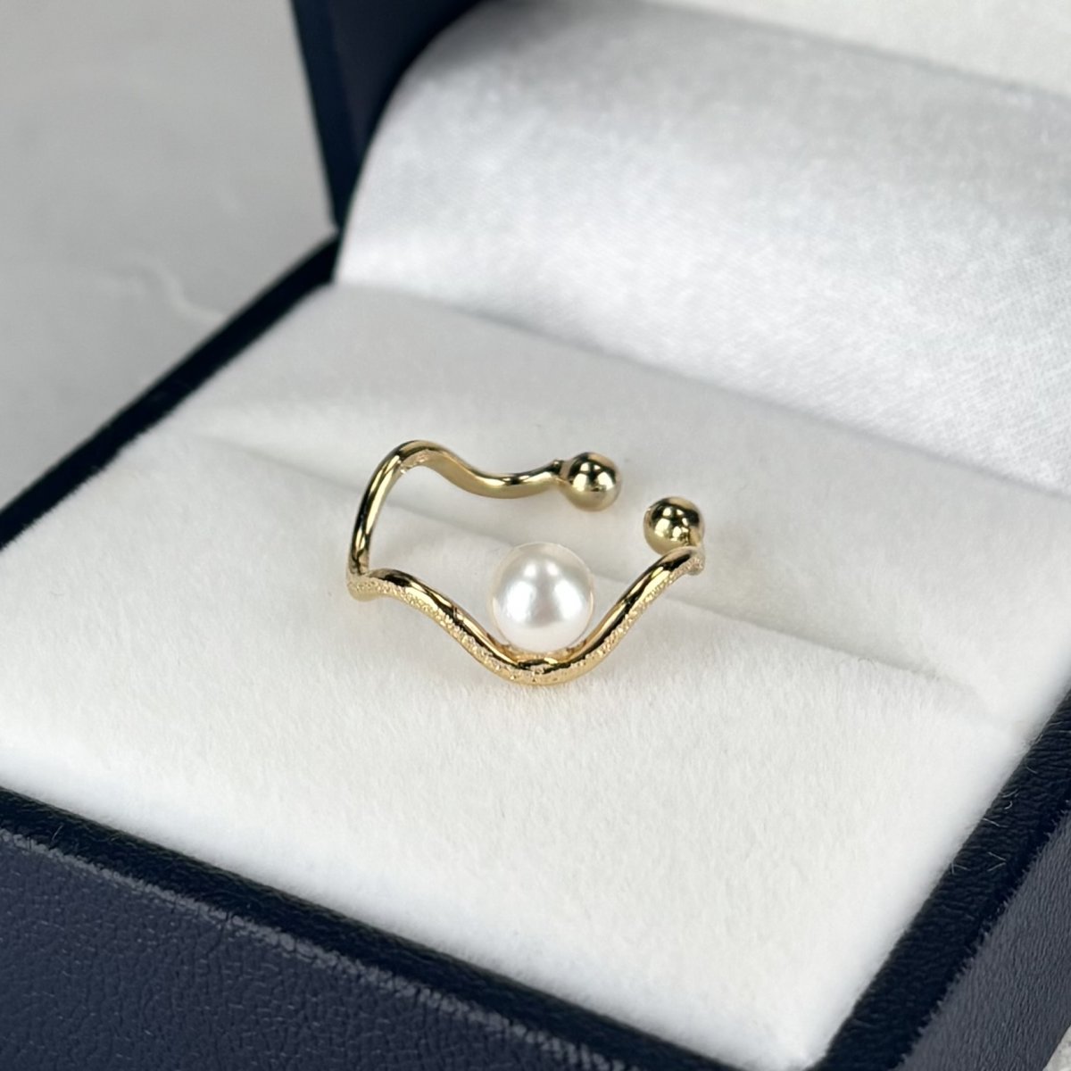 アコヤ真珠 パールイヤーカフ  4.5-5mm ホワイト  ラウンド シルバー製 ゴールド加工 SV925 片耳 ユニセックス 