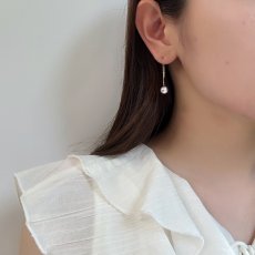 画像5: アコヤ真珠 バロックパール ロングチェーンピアス  6.5-7mm ナチュラルグレー  無調色 K14WG　K18YG　 (5)