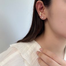 画像3: アコヤ真珠 パールイヤーカフ 4-4.5ｍｍ 5-5.5mm ホワイト  ラウンド シルバー製 SV925 片耳   (3)