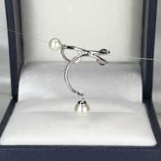 アコヤ真珠 パールイヤーカフ 4-4.5mm 5-5.5mm ホワイト シルバー製 SV925  片耳 ユニセックス ２つ付き