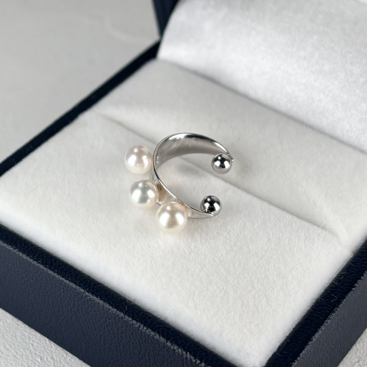 アコヤ真珠 パールイヤーカフ 4-4.5mm ホワイト ラウンド シルバー製