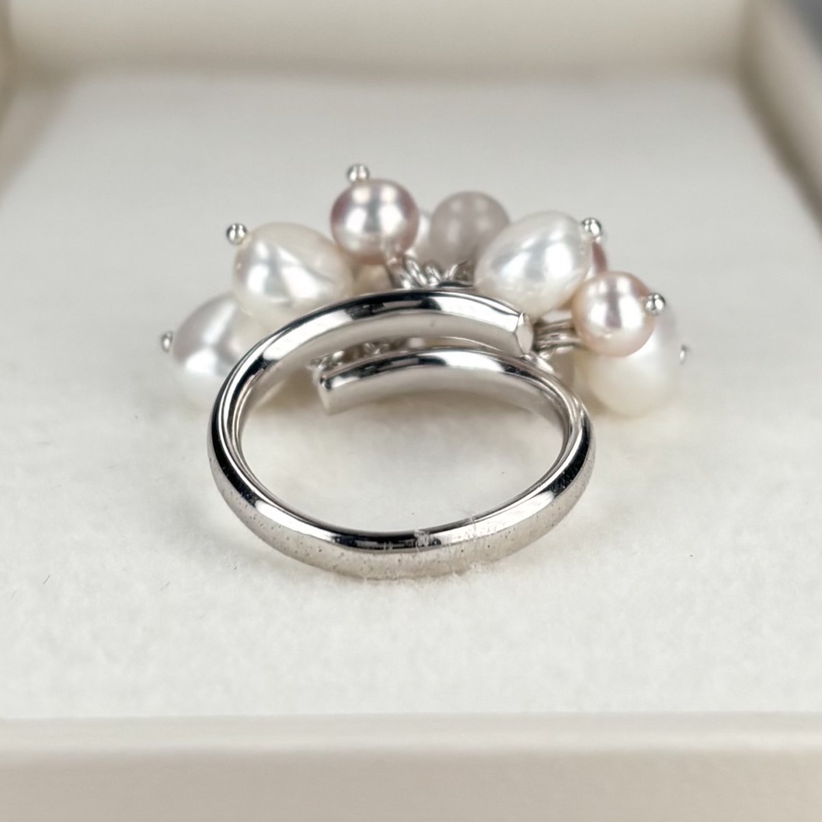 淡水真珠 パールリング ローズクォーツ ミックスベリー フリーサイズ SV925製