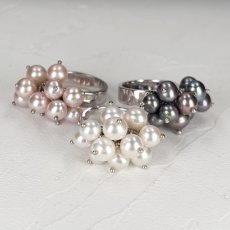 淡水真珠 パールリング 5ｍｍ ホワイト ピンク ブラック オフラウンド SV925製 