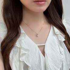 画像7: アコヤ真珠 パールペンダント 6-6.5mm ホワイト ラウンド K10PG ダイヤ ハートモチーフ 約40cm ベネチアンチェーン (7)