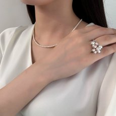淡水真珠 パールリング  4.5-5.5ｍｍ シャンペンピンク ホワイト オーバルシェイプ フリーサイズ SV925製