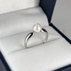 画像2: アコヤ真珠 パールリング 6-6.5mm ホワイト ラウンド SV製 9号 10号 11号 13号 15号 (2)