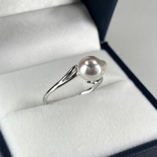 アコヤ真珠 パールリング 7.5-8ｍｍ バロック ナチュラルグレー 無調色 18号 SV製　